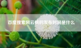 百度搜索风云榜的发布时间是什么