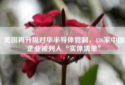美国再升级对华半导体管制，136家中国企业被列入“实体清单”