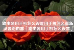 路由器用手机怎么设置用手机怎么重新设置路由器「路由器用手机怎么设置」