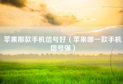 苹果那款手机信号好（苹果哪一款手机信号强）