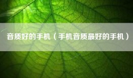 音质好的手机（手机音质最好的手机）