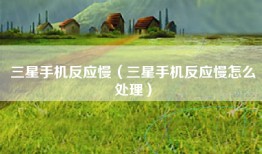 三星手机反应慢（三星手机反应慢怎么处理）
