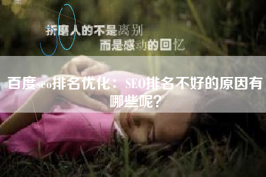 百度seo排名优化：SEO排名不好的原因有哪些呢？