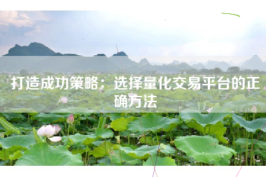 打造成功策略：选择量化交易平台的正确方法