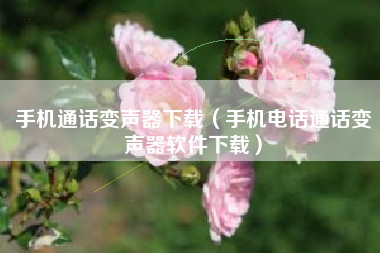 手机通话变声器下载（手机电话通话变声器软件下载）